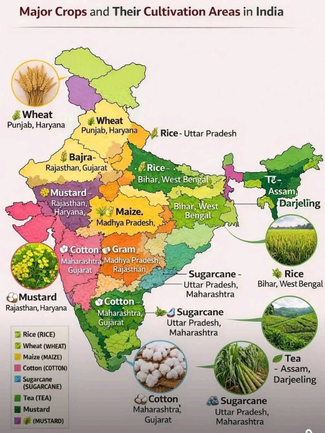 Major crops in India